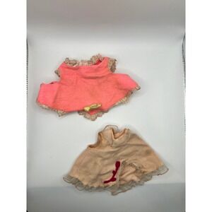 Lot‎ Of 2 Vintage Small Baby Doll Layettes Bright + Pale Pink Dress Only 50s/60s